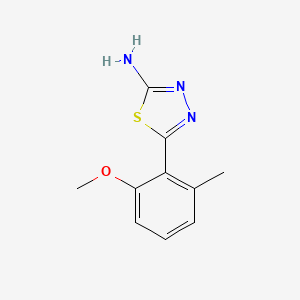 molecular formula C10H11N3OS B13697345 5-(2-Methoxy-6-methylphenyl)-1,3,4-thiadiazol-2-amine 