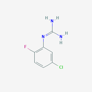 molecular formula C7H7ClFN3 B13697384 1-(5-Chloro-2-fluorophenyl)guanidine 