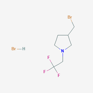 molecular formula C7H12Br2F3N B13697417 3-(Bromomethyl)-1-(2,2,2-trifluoroethyl)pyrrolidine Hydrobromide 