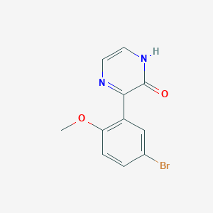 molecular formula C11H9BrN2O2 B13697431 3-(5-Bromo-2-methoxyphenyl)pyrazin-2(1H)-one 