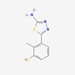 molecular formula C9H8BrN3S B13697432 2-Amino-5-(3-bromo-2-methylphenyl)-1,3,4-thiadiazole 