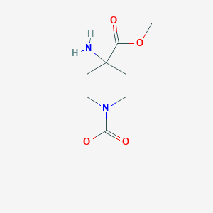 molecular formula C12H22N2O4 B1369746 1-叔丁基 4-甲基 4-氨基哌啶-1,4-二羧酸酯 CAS No. 321997-89-1