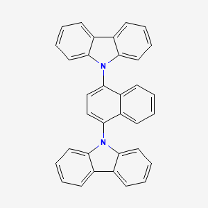 molecular formula C34H22N2 B13697479 1,4-Di(9-carbazolyl)naphthalene 