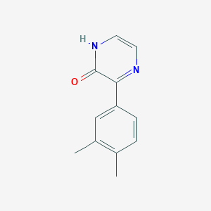 molecular formula C12H12N2O B13697512 3-(3,4-Dimethylphenyl)pyrazin-2(1H)-one 