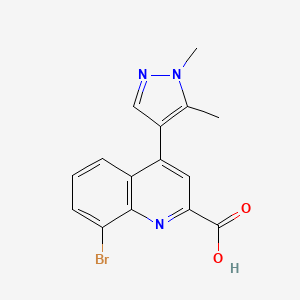 molecular formula C15H12BrN3O2 B13697550 8-Bromo-4-(1,5-dimethyl-4-pyrazolyl)quinoline-2-carboxylic Acid 