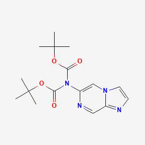 molecular formula C16H22N4O4 B13697596 N,N-Bis(Boc)imidazo[1,2-a]pyrazin-6-amine 