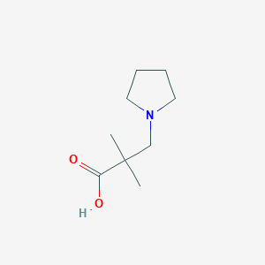 molecular formula C9H17NO2 B1369763 2,2-Dimethyl-3-(pyrrolidin-1-yl)propanoic acid 