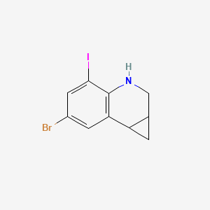 molecular formula C10H9BrIN B13697666 6-Bromo-4-iodo-1a,2,3,7b-tetrahydro-1H-cyclopropa[c]quinoline 