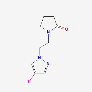 molecular formula C9H12IN3O B13697690 1-[2-(4-Iodopyrazol-1-yl)ethyl]pyrrolidin-2-one 