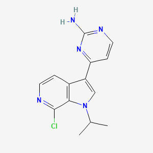 molecular formula C14H14ClN5 B13697709 2-Amino-4-(7-chloro-1-isopropyl-1H-pyrrolo[2,3-c]pyridin-3-yl)pyrimidine 