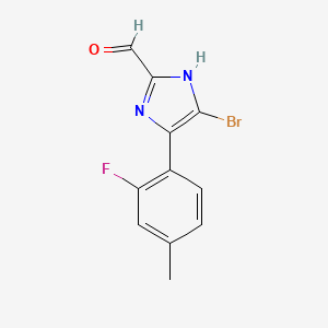 molecular formula C11H8BrFN2O B13697769 5-Bromo-4-(2-fluoro-4-methylphenyl)imidazole-2-carbaldehyde 