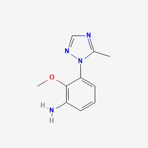 molecular formula C10H12N4O B13697778 2-Methoxy-3-(5-methyl-1H-1,2,4-triazol-1-YL)aniline 