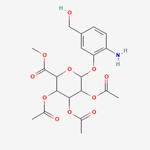 (2S,3R,4S,5S,6S)-2-[2-Amino-5-(hydroxymethyl)phenoxy]-6-(methoxycarbonyl)tetrahydro-2H-pyran-3,4,5-triyl Triacetate