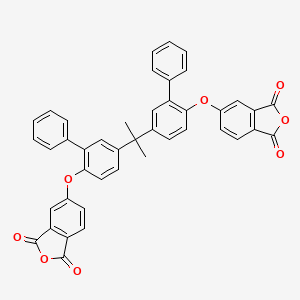 molecular formula C43H28O8 B13697815 5-[4-[2-[4-[(1,3-Dioxo-2-benzofuran-5-yl)oxy]-3-phenylphenyl]propan-2-yl]-2-phenylphenoxy]-2-benzofuran-1,3-dione 