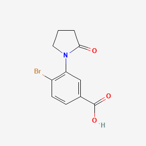 molecular formula C11H10BrNO3 B13697836 4-Bromo-3-(2-oxo-1-pyrrolidinyl)benzoic Acid 