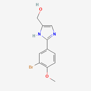 molecular formula C11H11BrN2O2 B13697842 2-(3-Bromo-4-methoxyphenyl)imidazole-5-methanol 