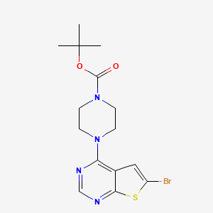 molecular formula C15H19BrN4O2S B1369786 叔丁基4-(6-溴噻吩并[2,3-d]嘧啶-4-基)哌嗪-1-甲酸酯 CAS No. 502643-99-4