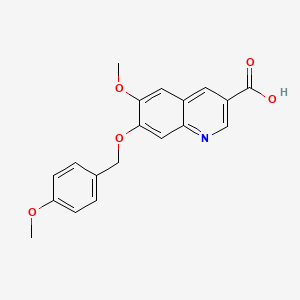 molecular formula C19H17NO5 B13697862 6-Methoxy-7-((4-methoxybenzyl)oxy)quinoline-3-carboxylic acid 