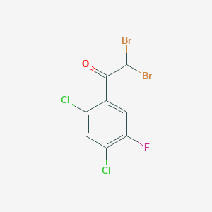 molecular formula C8H3Br2Cl2FO B13697867 2,2-Dibromo-1-(2,4-dichloro-5-fluorophenyl)ethanone 