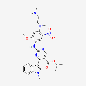 Isopropyl 2-((4-((2-(dimethylamino)ethyl)(methyl)amino)-2-methoxy-5-nitrophenyl)amino)-4-(1-methyl-1H-indol-3-yl)pyrimidine-5-carboxylate