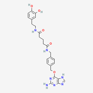 molecular formula C26H29N7O5 B13697879 N1-[4-[[(2-Amino-9H-purin-6-yl)oxy]methyl]benzyl]-N5-(3,4-dihydroxyphenethyl)glutaramide 