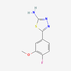 molecular formula C9H8FN3OS B13697917 2-Amino-5-(4-fluoro-3-methoxyphenyl)-1,3,4-thiadiazole 