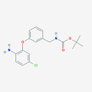 molecular formula C18H21ClN2O3 B1369794 Tert-butyl[3-(2-amino-5-chlorophenoxy)benzyl]carbamate 