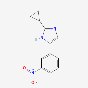 molecular formula C12H11N3O2 B13697953 2-Cyclopropyl-5-(3-nitrophenyl)-1H-imidazole 