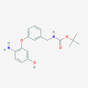 molecular formula C18H22N2O4 B1369796 Tert-butyl[3-(2-amino-5-hydroxyphenoxy)benzyl]carbamate 