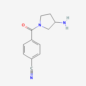 molecular formula C12H13N3O B1369798 4-(3-Aminopyrrolidine-1-carbonyl)benzonitrile 