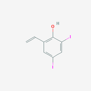 molecular formula C8H6I2O B13697994 2,4-Diiodo-6-vinylphenol 