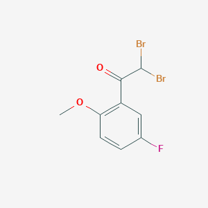 molecular formula C9H7Br2FO2 B13698010 2,2-Dibromo-1-(5-fluoro-2-methoxyphenyl)ethanone 