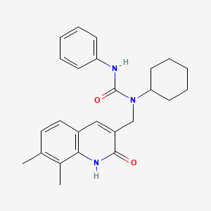 1-Cyclohexyl-1-[(7,8-dimethyl-2-oxo-1,2-dihydroquinolin-3-yl)methyl]-3-phenylurea