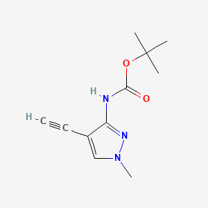 molecular formula C11H15N3O2 B13698051 3-(Boc-amino)-4-ethynyl-1-methylpyrazole 