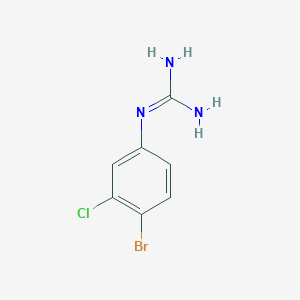 molecular formula C7H7BrClN3 B13698075 1-(4-Bromo-3-chlorophenyl)guanidine 