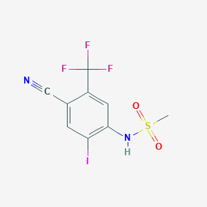 molecular formula C9H6F3IN2O2S B1369808 N-(4-Cyano-2-iodo-5-(trifluoromethyl)phenyl)methanesulfonamide CAS No. 868692-62-0