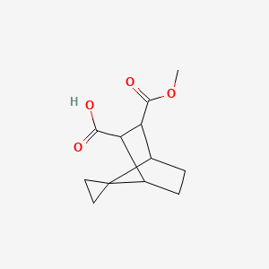 molecular formula C12H16O4 B13698082 3-(Methoxycarbonyl)spiro[bicyclo[2.2.1]heptane-7,1'-cyclopropane]-2-carboxylic acid 