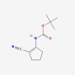 molecular formula C11H16N2O2 B13698101 2-(Boc-amino)-1-cyclopentenecarbonitrile 