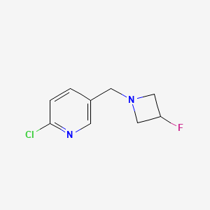 molecular formula C9H10ClFN2 B13698106 2-Chloro-5-[(3-fluoro-1-azetidinyl)methyl]pyridine 