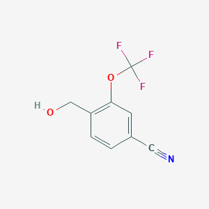 molecular formula C9H6F3NO2 B13698116 4-(Hydroxymethyl)-3-(trifluoromethoxy)benzonitrile 