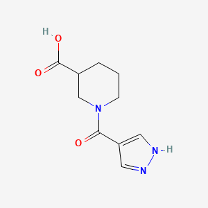 molecular formula C10H13N3O3 B1369813 1-(1H-pyrazole-4-carbonyl)piperidine-3-carboxylic acid 