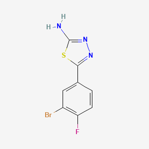 molecular formula C8H5BrFN3S B13698219 2-Amino-5-(3-bromo-4-fluorophenyl)-1,3,4-thiadiazole 