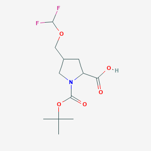 molecular formula C12H19F2NO5 B13698289 (2S,4S)-1-Boc-4-[(difluoromethoxy)methyl]pyrrolidine-2-carboxylic Acid 