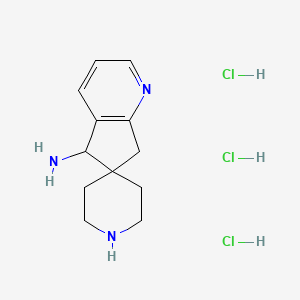 molecular formula C12H20Cl3N3 B13698294 Spiro[5,7-dihydrocyclopenta[b]pyridine-6,4'-piperidine]-5-amine;trihydrochloride 