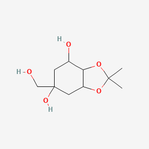 molecular formula C10H18O5 B13698306 6-(hydroxymethyl)-2,2-dimethyl-4,5,7,7a-tetrahydro-3aH-1,3-benzodioxole-4,6-diol 