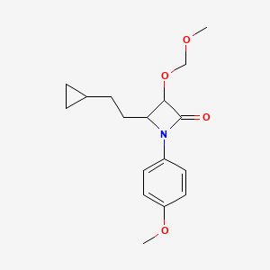 molecular formula C17H23NO4 B13698310 4-(2-Cyclopropylethyl)-3-(methoxymethoxy)-1-(4-methoxyphenyl)azetidin-2-one 