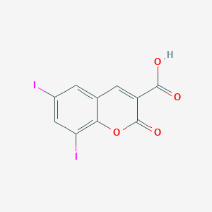 molecular formula C10H4I2O4 B13698359 6,8-Diiodo-2-oxo-2H-chromene-3-carboxylic Acid 