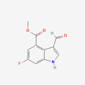 molecular formula C11H8FNO3 B13698384 Methyl 6-Fluoro-3-formylindole-4-carboxylate 