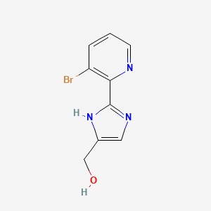 molecular formula C9H8BrN3O B13698399 2-(3-Bromo-2-pyridyl)imidazole-5-methanol 