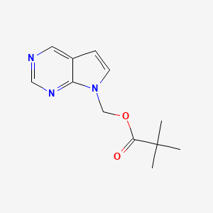 molecular formula C12H15N3O2 B13698425 (7H-Pyrrolo[2,3-d]pyrimidin-7-yl)methyl Pivalate 